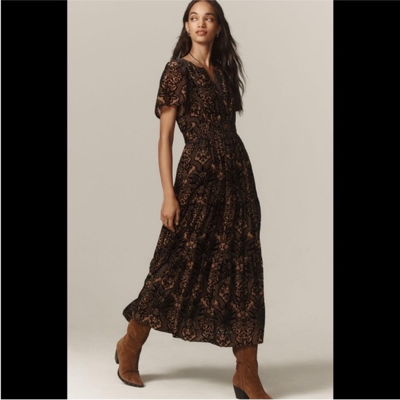 Anthropologie The Somerset Maxi Dress Velvet Edition Size XS - Picture 3 of 14